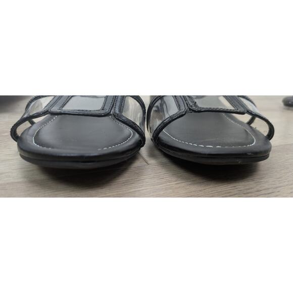 Nickels LYNX Black Windowpane Retro Mod Dressy Sandal Mule Size 8.5 - Picture 9 of 11